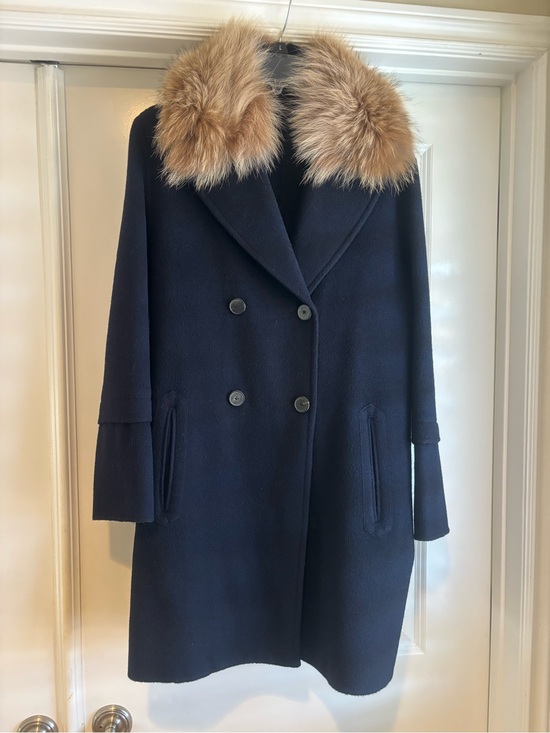 Vince Jackets & Blazers - Vince Navy Wool Peacoat with Coyote Fur Removable Collar